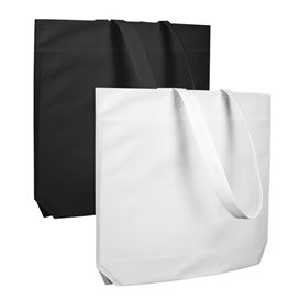 Sac Non-Tissé avec Anses Longues Blanc 48+10x35cm (200 Utés)