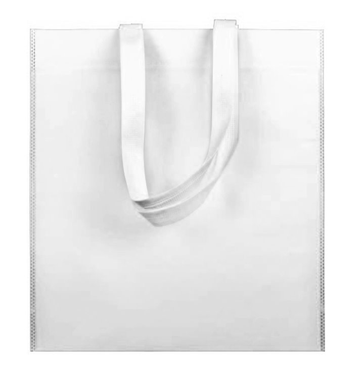 Sac Non-Tissé avec Anses Longues Blanc 38x42cm (25 Utés) Sac Non-Tissé avec Anses Longues Blanc 38x42cm (25 Utés)