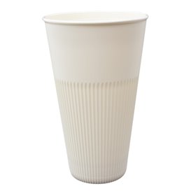 Gobelet Réutilisable et Durable en PP Crème 470ml Ø9,6cm (300 Unités)