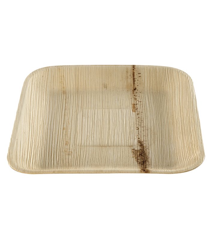 Assiette carrée en Feuilles de Palmier 20x20cm (100 Unités) Assiette carrée en Feuilles de Palmier 20x20cm (100 Unités)