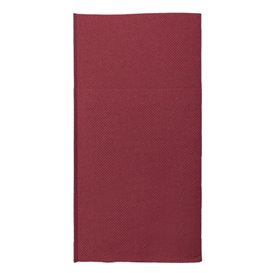 Serviette Kangourou en Papier Molletonnée 40x40cm Bordeaux (30 Utés)