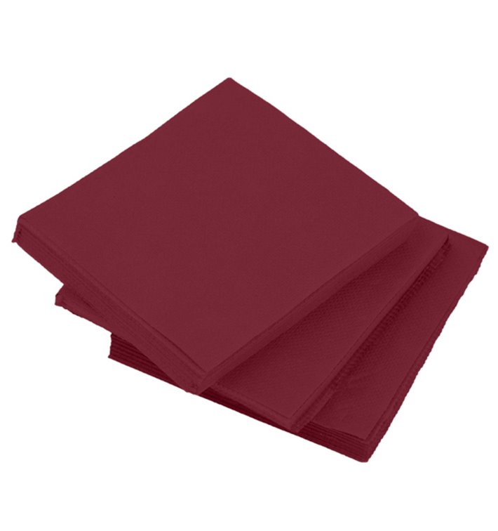 Serviette Cocktail en Papier Molletonnée 20x20cm Bordeaux (2.400 Utés) Serviette Cocktail en Papier Molletonnée 20x20cm Bordeaux (2.400 Utés)