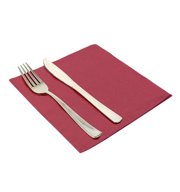 Serviette en Papier Molletonnée 40x40cm 2E Bordeaux (50 Utés) Serviette en Papier Molletonnée 40x40cm 2E Bordeaux (50 Utés)