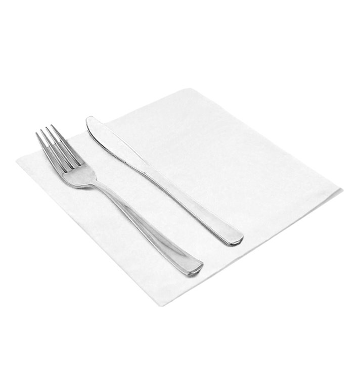 Serviette en Papier Molletonnée 40x40cm 2E Blanche (50 Utés) Serviette en Papier Molletonnée 40x40cm 2E Blanche (50 Utés)
