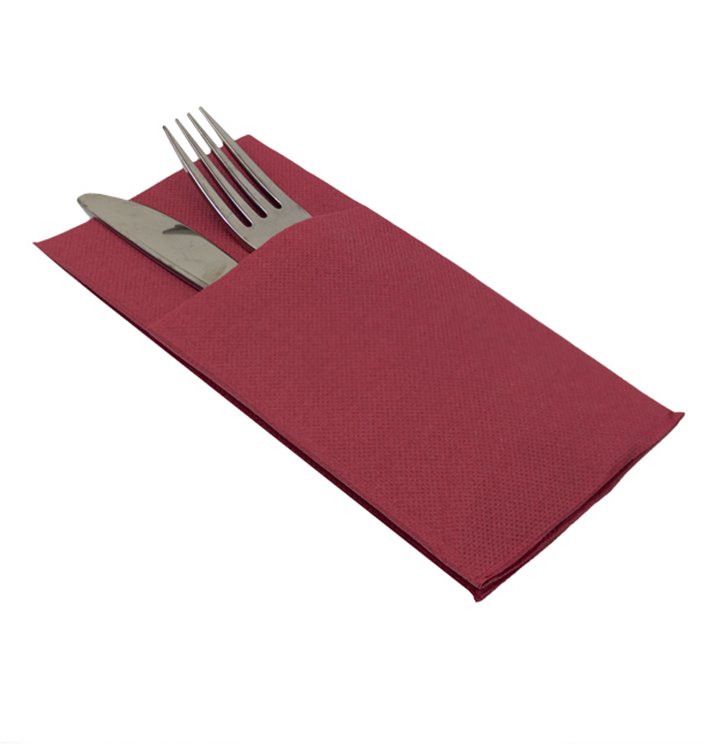 Serviette Kangourou en Papier Molletonnée 40x40cm Bordeaux (30 Utés) Serviette Kangourou en Papier Molletonnée 40x40cm Bordeaux (30 Utés)