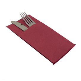 Serviette Kangourou en Papier Molletonnée 40x40cm Bordeaux (480 Utés)