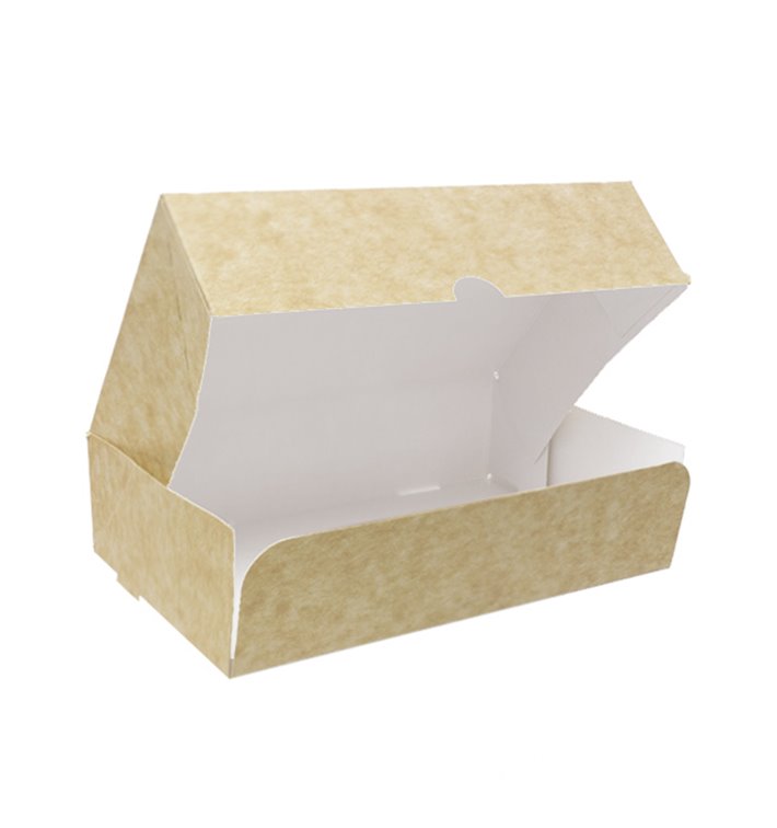 Boîte Pâtissière en Carton Kraft 17,5x11,5x4,7cm 250g (400 Utés) Boîte Pâtissière en Carton Kraft 17,5x11,5x4,7cm 250g (400 Utés)