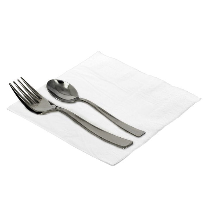 Serviette en Papier avec Bordure 40x40cm 1E Blanche (200 Utés) Serviette en Papier avec Bordure 40x40cm 1E Blanche (200 Utés)