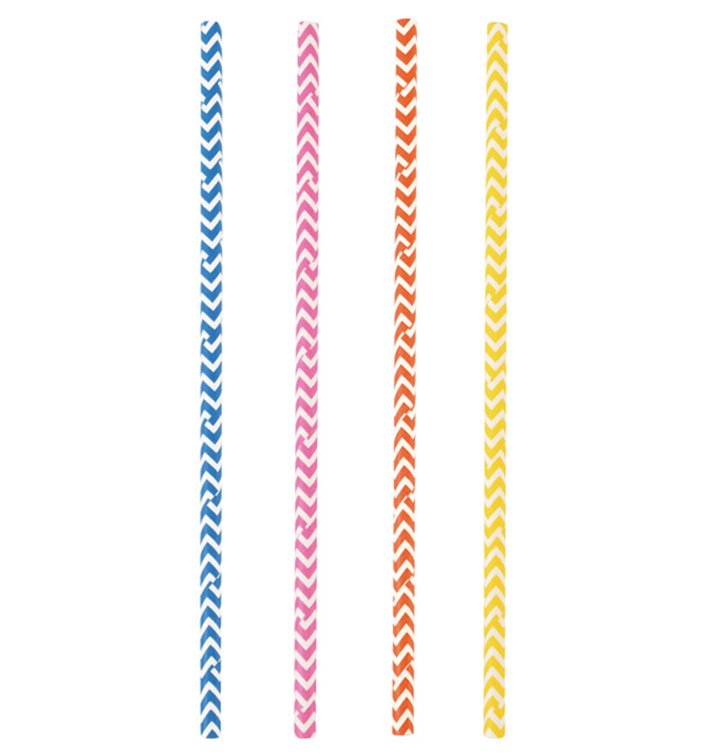 Paille Droite Papier Couleurs Ø8mm 40cm (50 Utés) Paille Droite Papier Couleurs Ø8mm 40cm (50 Utés)