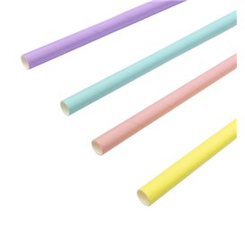 Paille Droite Papier Couleurs Ø1,2cm 20cm (50 Utés)