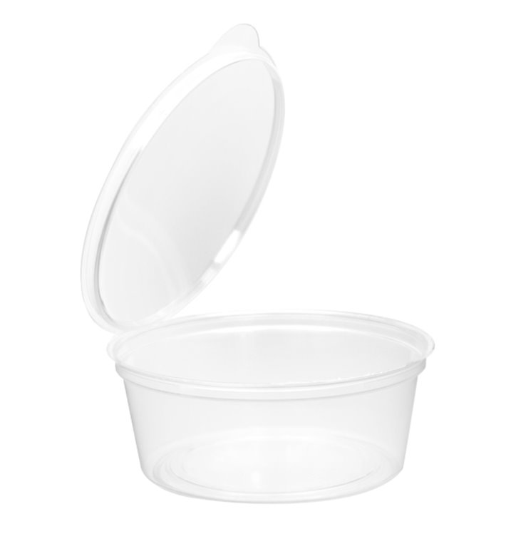 Pot Rond avec charnière APET Transparent 80ml (450 Utés) Pot Rond avec charnière APET Transparent 80ml (450 Utés)