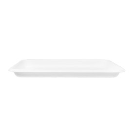 Plateau en Canne à Sucre Blanc 20,5x14,5cm (50 Unités)