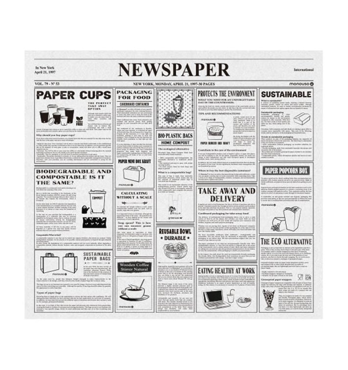Papier Ingraissable "Periodico" 28x31cm (1000 Utés) Papier Ingraissable "Periodico" 28x31cm (1000 Utés)