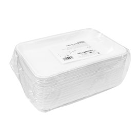Plateau en Canne à Sucre Blanc 22,5x16cm (50 Utés)