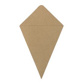 Cornet Papier Kraft avec Compartiment Sauce 19,5cm 100g (50 Utés)