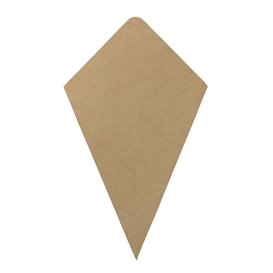 Cornet Papier Kraft avec Compartiment Sauce 19,5cm 100g (50 Utés)