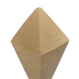 Cornet Papier Kraft avec Compartiment Sauce 19,5cm 100g (50 Utés)