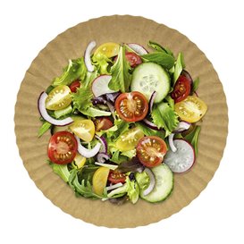 Assiette en Carton Ronde Kraft 18cm 255g/m2 (100 Unités)