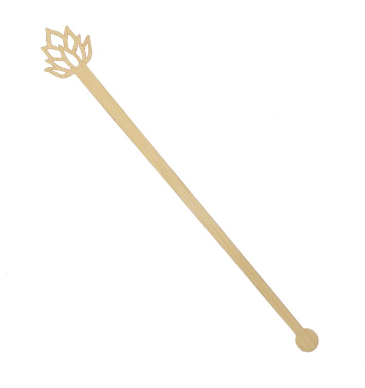 Agitateur en Bambou en forme de Fleur de Lotus 14cm (50 Utés) Agitateur en Bambou en forme de Fleur de Lotus 14cm (50 Utés)