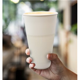 Gobelet Réutilisable et Durable en PP Crème 470ml Ø9,6cm (100 Unités)