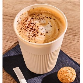 Gobelet Réutilisable et Durable en PP Crème 355ml Ø9,6cm (100 Unités)