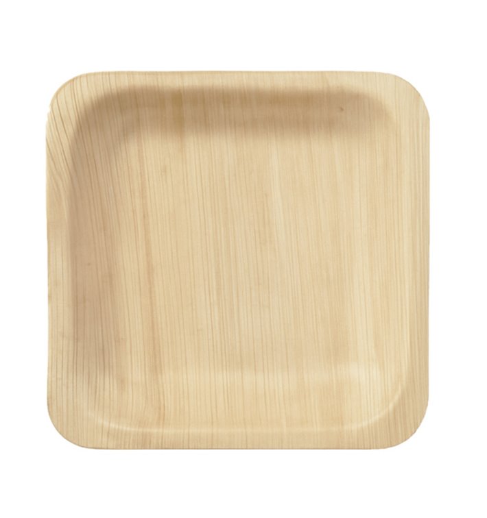 Assiette Carrée en Bois 10,5x10,5cm (25 Utés) Assiette Carrée en Bois 10,5x10,5cm (25 Utés)