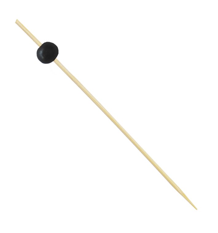 Pique en Bambou "Big Ball" Noir 12,5cm (100 Utés) Pique en Bambou "Big Ball" Noir 12,5cm (100 Utés)