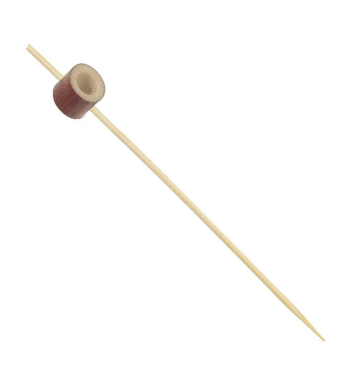 Pique en Bambou avec Anneau Rouge 12cm (1000 Utés)