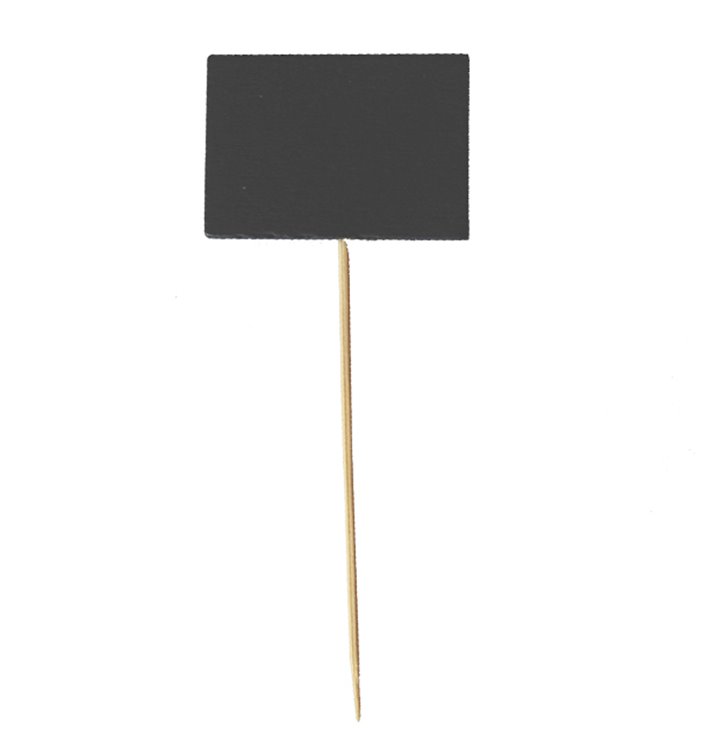 Brochettes en Bambou avec Ardoise 6,3x3,8cm (100 Utés) Brochettes en Bambou avec Ardoise 6,3x3,8cm (100 Utés)