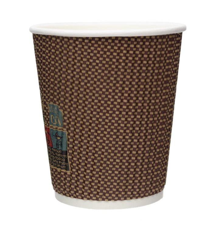 Gobelet Carton 9Oz/270ml Ondulé Kraft Ø8cm (25 Utés) Gobelet Carton 9Oz/270ml Ondulé Kraft Ø8cm (25 Utés)