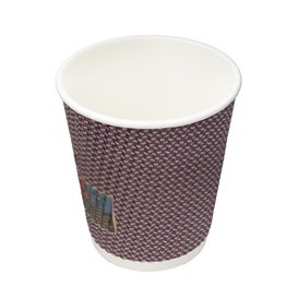 Gobelet Carton 9Oz/270ml Ondulé Kraft Ø8cm (25 Utés)