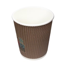Gobelet Carton 9Oz/270ml Ondulé Kraft Ø8cm (25 Utés)