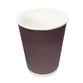Gobelet Carton 9Oz/270ml Ondulé Kraft Ø8cm (1050 Utés)