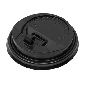 Couvercle Perforé pour Gobelet Carton 7Oz Noir Ø7,2cm (50 Utés)