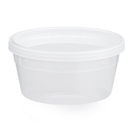 Pot en Plastique PP “Deli Range” Transparent avec Couvercle 360ml (240 Utés)
