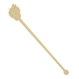 Agitateur à Boissons en Bambou Fraise 14cm (600 Utés)