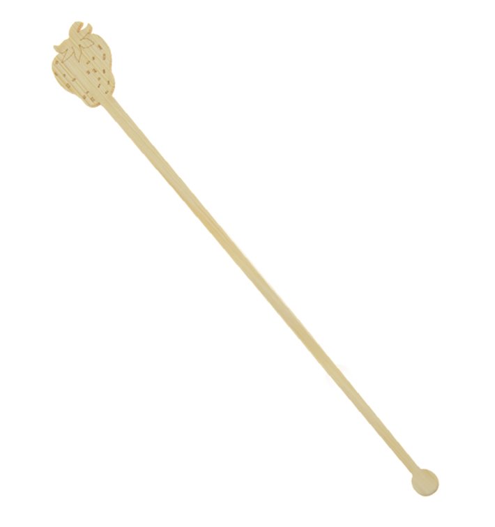 Agitateur à Boissons en Bambou Fraise 18cm (50 Utés) Agitateur à Boissons en Bambou Fraise 18cm (50 Utés)