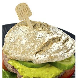 Brochette à Burger en Bambou 12cm (50 Utés)