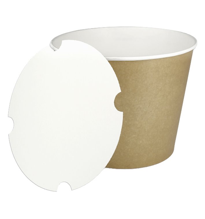 Seau en carton Kraft avec Couvercle 1750ml (25 Utés) Seau en carton Kraft avec Couvercle 1750ml (25 Utés)