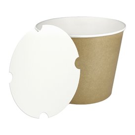 Seau en carton Kraft avec Couvercle 1750ml (100 Utés)