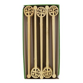 Agitateur à Boissons en Bambou Avec Arbre de Vie 14cm (600 Utés)