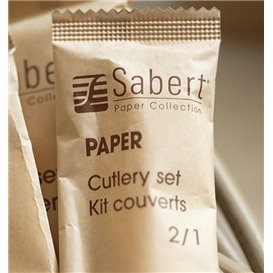 Kit Couverts Carton Kraft Fourchette et Couteau (50 Utés)