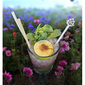 Agitateur à Boissons en Bambou Lotus Blossom 18cm (50 Utés)