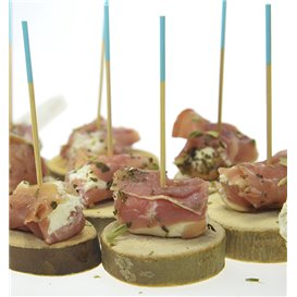 Brochette en Bambou Pointe Turquoise 7cm (300 Utés)