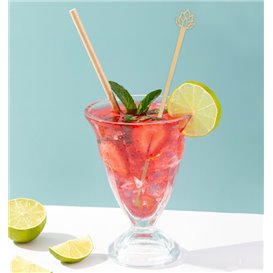 Agitateur à Boissons en Bambou Lotus Blossom 18cm (50 Utés)
