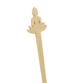 Agitateur à Boissons en Bambou « Bouddha 1 » 18cm (50 Utés)