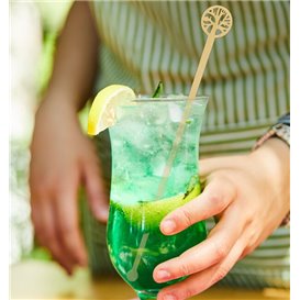 Agitateur à Boissons en Bambou Avec Arbre de Vie 18cm (50 Utés)