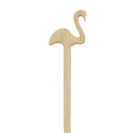 Agitateur à Boissons en Bambou Flamant Rose 14cm (50 Utés)