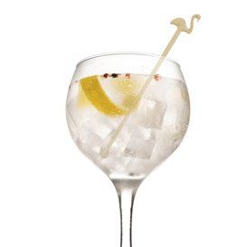 Agitateur à Boissons en Bambou Flamant Rose 14cm (50 Utés)