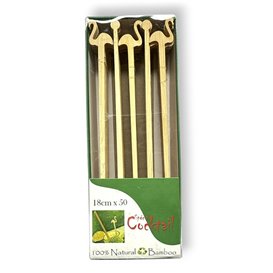 Agitateur à Boissons en Bambou Flamant Rose 18cm (50 Utés)